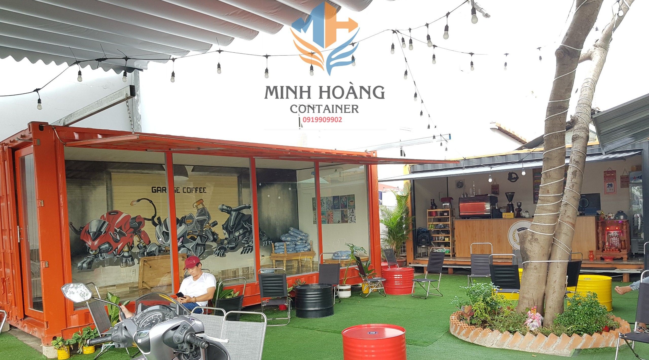 Container Cafe 20feet 2 container ghép
